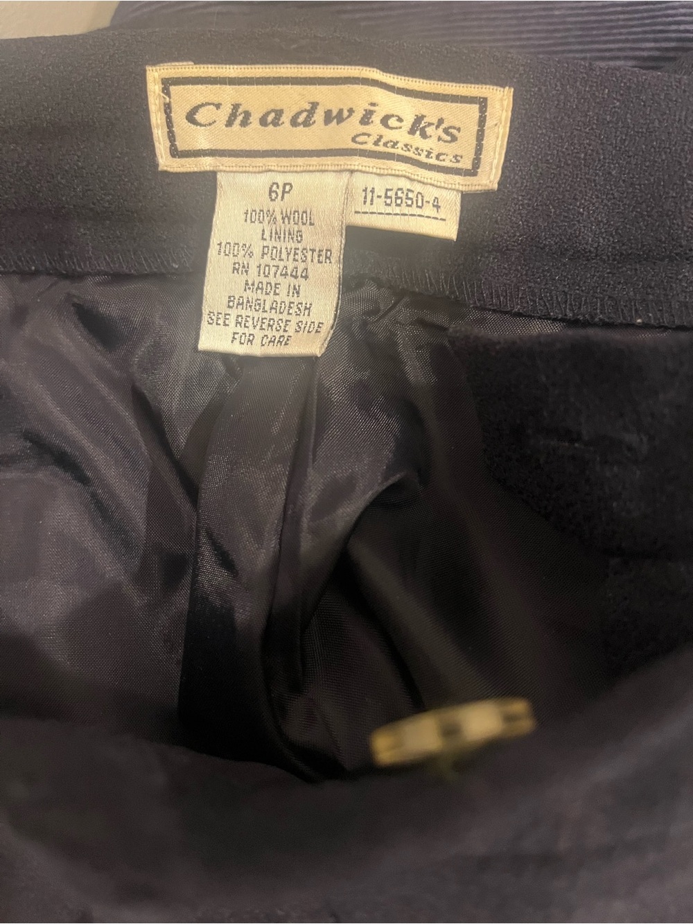 Chadwick's Classics Women's Navy blue Wool slacks- 6P